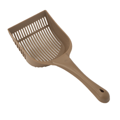 Cat Litter Shovel - Durable Plastic Scoop with Handle for Easy Cleaning - Mocha