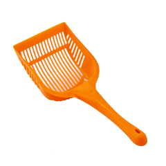 Cat Litter Shovel - Durable Plastic Scoop with Handle for Easy Cleaning - Orange