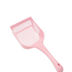Cat Litter Shovel - Durable Plastic Scoop with Handle for Easy Cleaning - Pink