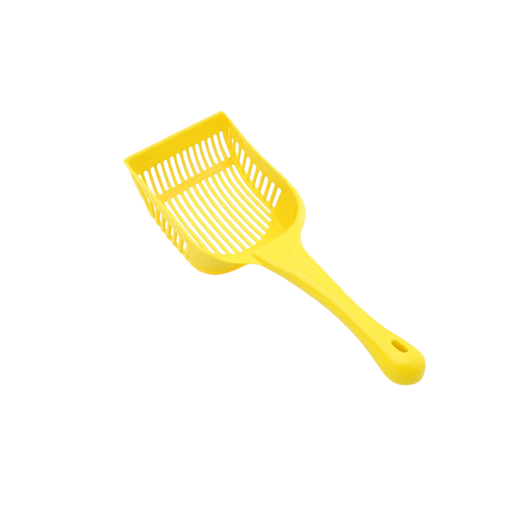 Cat Litter Shovel - Durable Plastic Scoop with Handle for Easy Cleaning - Yellow