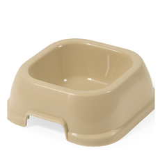 Kitten Feeding Bowl - Plastic Food & Water Dish for Cats - Beige