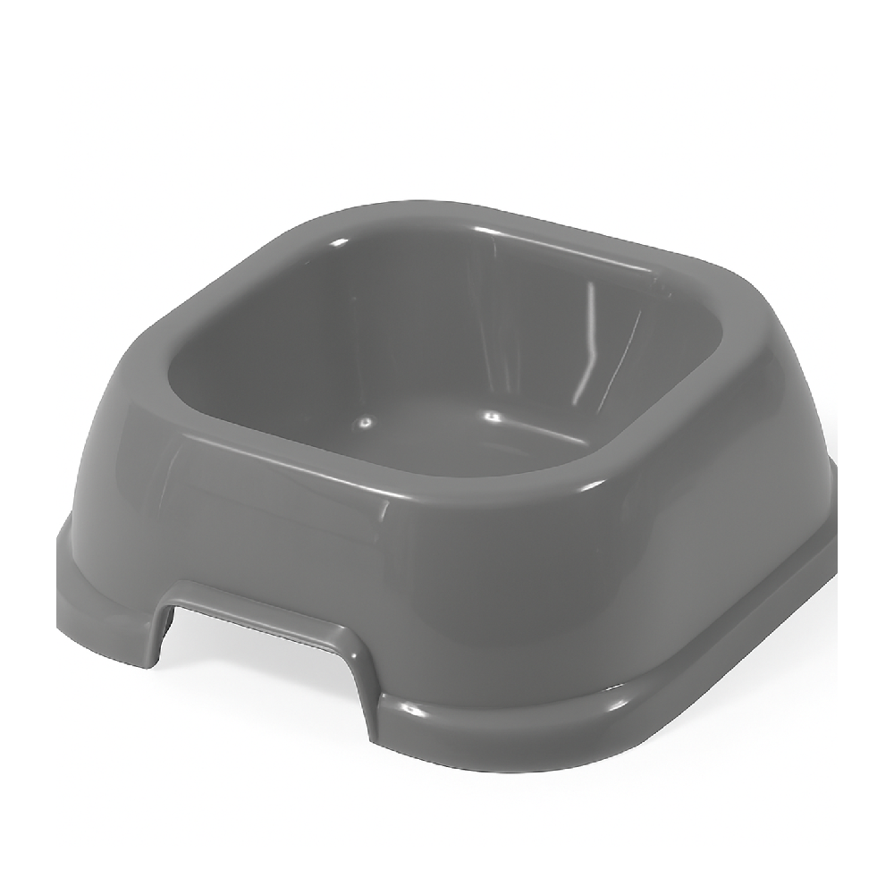 Kitten Feeding Bowl - Plastic Food & Water Dish for Cats - Grey