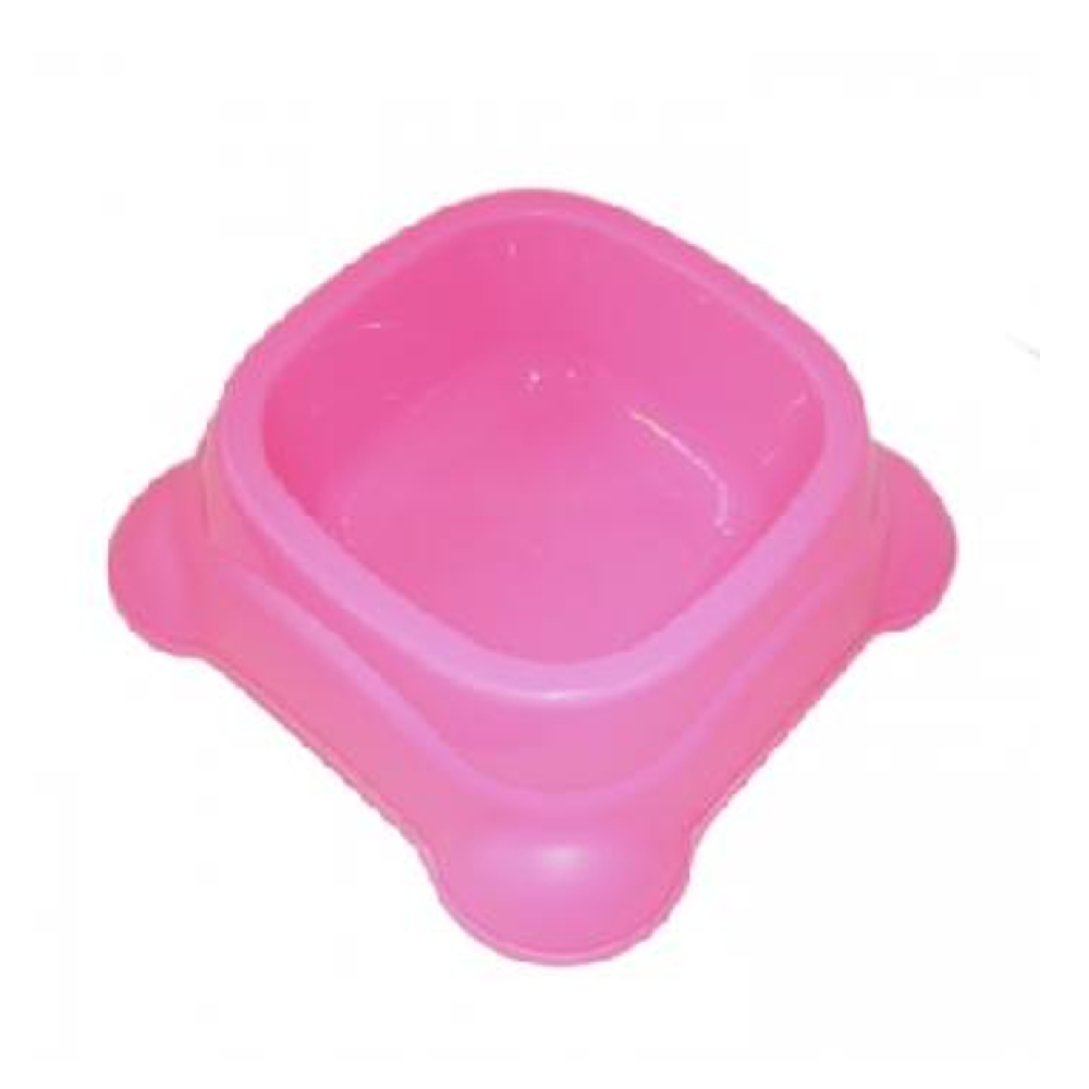 Kitten Feeding Bowl - Plastic Food & Water Dish for Cats - Pink