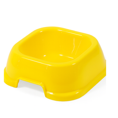 Kitten Feeding Bowl - Plastic Food & Water Dish for Cats - Yellow