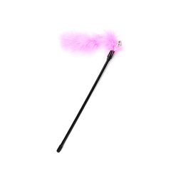 Plastic Cat Toy Stick with Feather - Pink