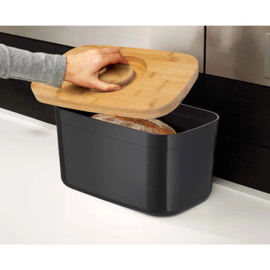 Joseph Joseph Bread Bin with cutting board ,Black | 81103