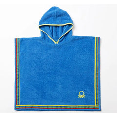 Benetton Home, Kids Poncho Bathrobe 65x65cm 380 Gsm 100% Cotton Blue Kids Be |  BE-1397-BL