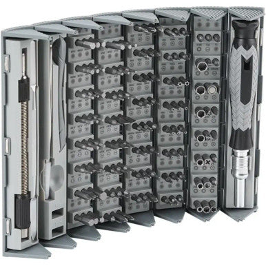 Promate Electronics Screwdriver Set, Premium Ergonomic 126-In-1 Precision Screwdriver Kit With 120 CR-V Steel Bits  Incased In A Foldable Cylindrical Case | PROTOOLS-126M