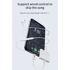 WiWU LT01 Plus Lightning to Dual Lightning Audio Converter Adapter white | LT01P-WT