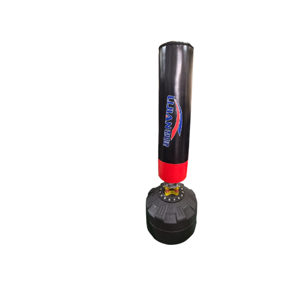 Free Standing Punching Boxing Dummy 165 cm PU Leather Black
