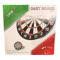 Lixind Flocked Dart Board Regulation Size 45.7 cm with Steel Tip Darts