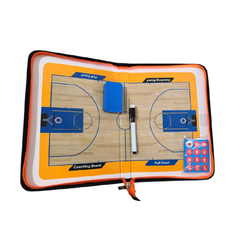 Basketball Coaching Board Clipboard External Leather Design with Zipper
