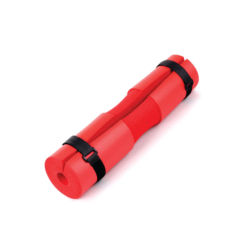 Barbell Squat Pad  - Neck & Shoulder Protective Sponge Foam with Straps - Red