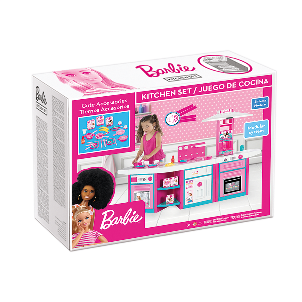 Barbie Kitchen Playset - Pink Modular Kitchen with Accessories | 1614