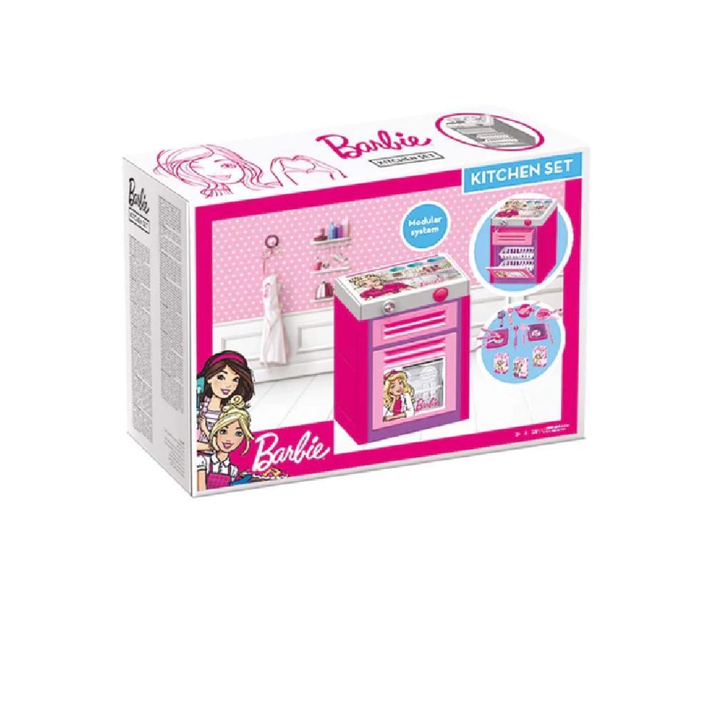 Barbie Kitchen Playset - Pink Mini Kitchen with Accessories | 1612