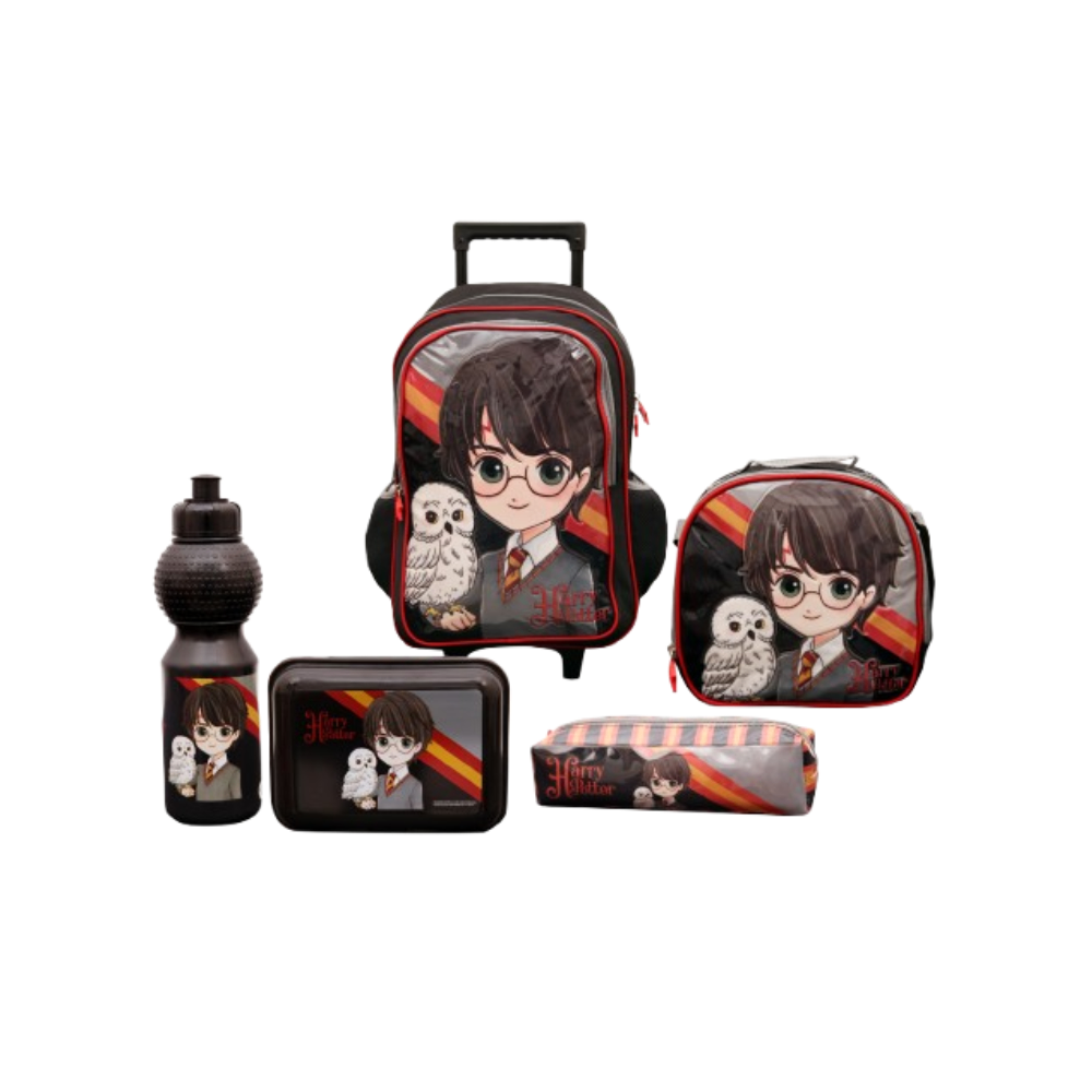 Kids Trolley School Backpack Set – Harry Potter Character Design (5-Piece Set) | 500037
