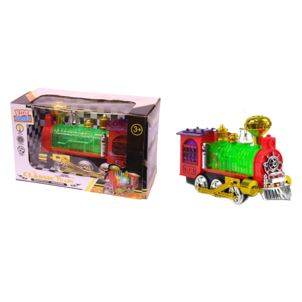 Classic Train Toy with Lights & Music – Red/Green | JS-958A