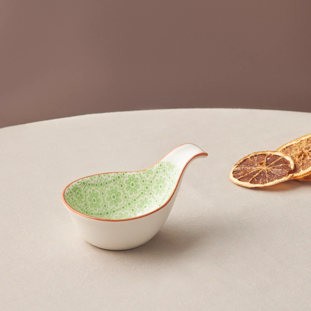 Karaca Floral Green 10cm Drop Snack and Sauce Bowl | 153.03.08.2999