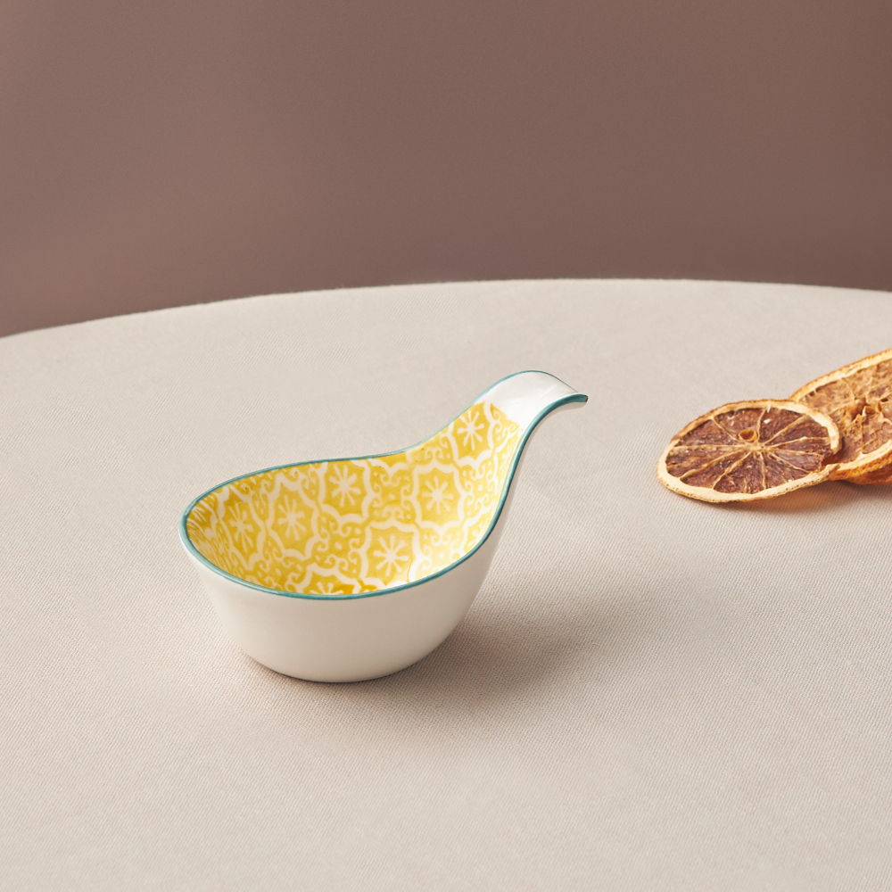 Karaca Floral Yellow 10cm Drop Snack and Sauce Bowl | 153.03.08.2998