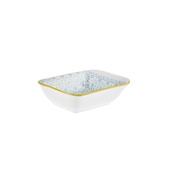 Karaca Floral Blue 10cm Rectangle Snack and Sauce Bowl | 153.03.08.2992