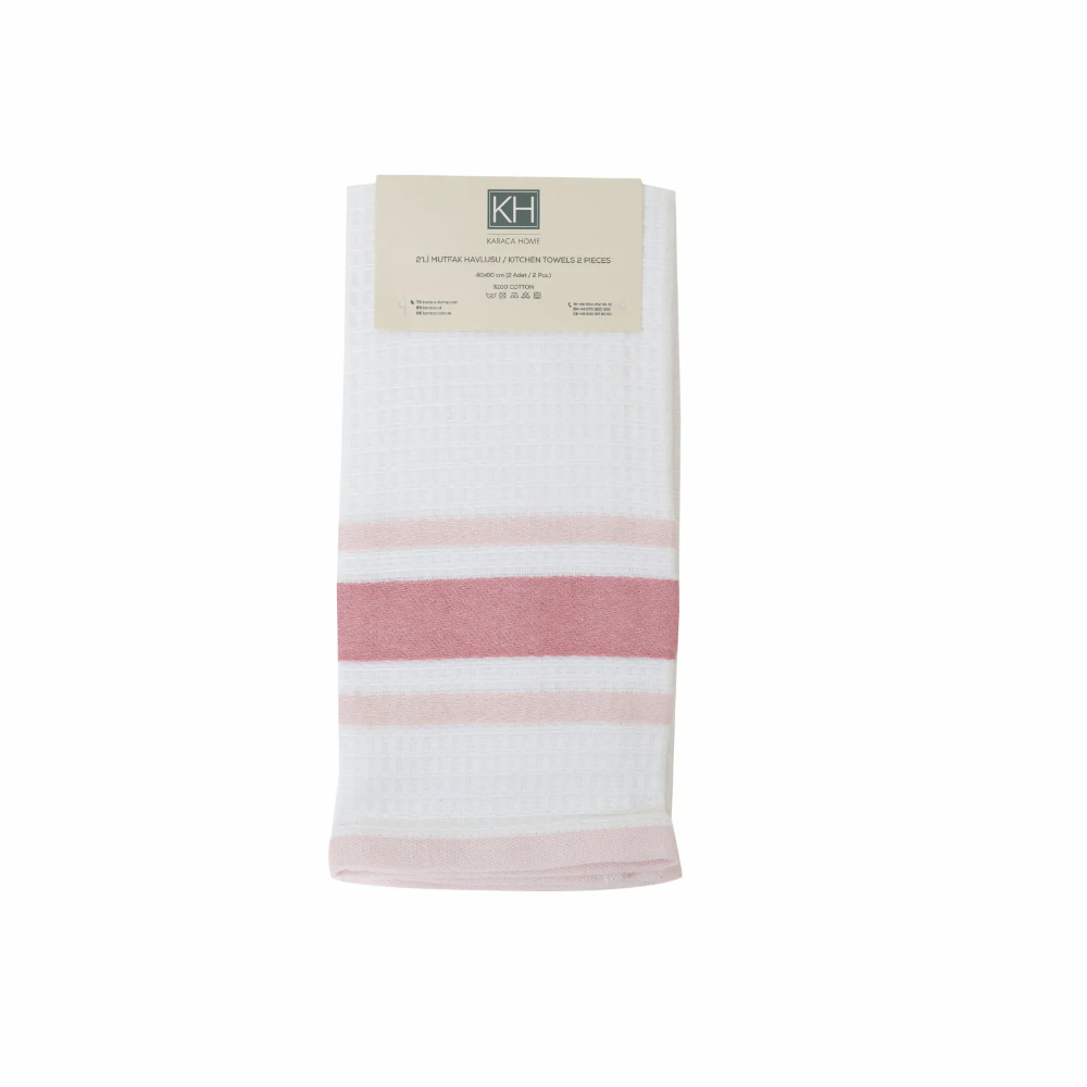 Karaca Home Swiss Powder 100% Cotton 2-Pack 60x40cm Kitchen Towel | 200.21.01.0518