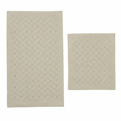 Karaca Home Foley 2-Piece Ecru Bath Mat Set | 8680214393727