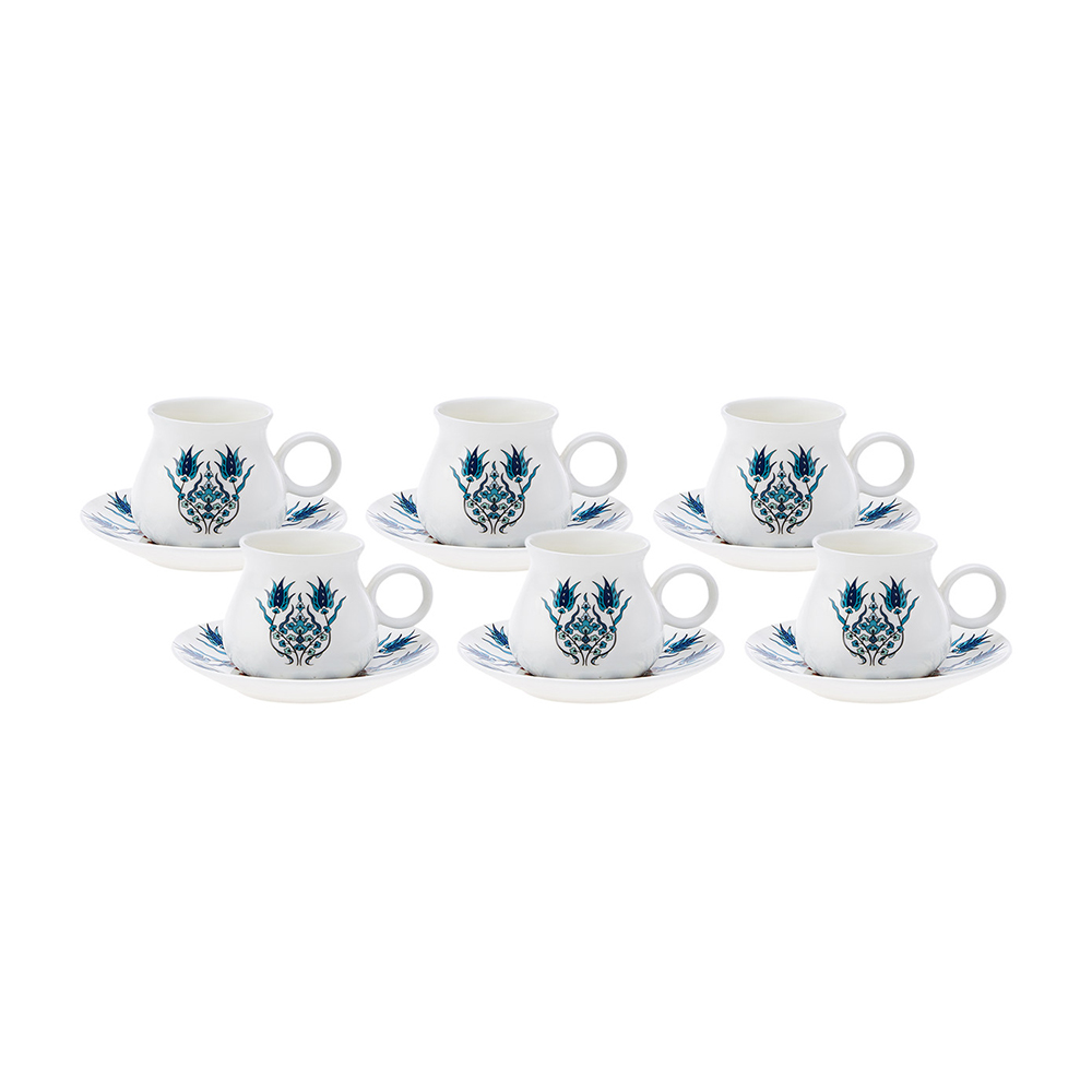 Karaca Bursa 6-Piece 90ML Coffee Cup Set | 153.03.06.5678
