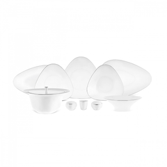 Karaca Fine Pearl Extra Trio Platinum 62-Piece Dinner Set for 12 People | 153.03.08.0191