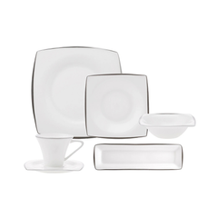 Karaca Fine Pearl Agate Pearl Platinum 26-Piece Breakfast and Serving Set for 6 People | 153.03.08.1426