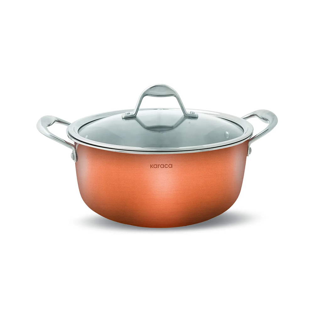 Karaca 3Ply Powersteel 316+ Steel Induction Base 24cm 4.6L Copper Pot | 153.03.08.0568
