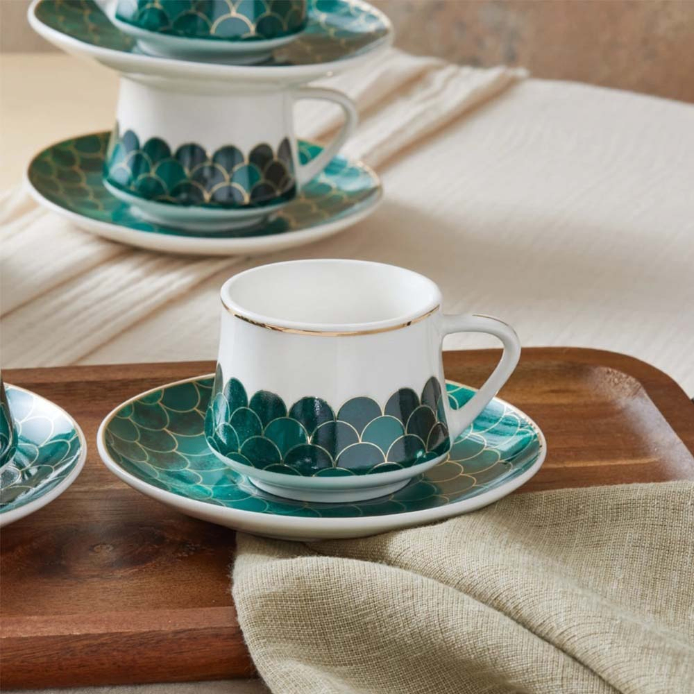 Karaca Zumrut 100ml 6-Person Coffee Cup Set | 153.03.06.8113
