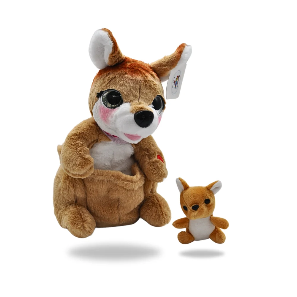 Kangaroo Plush Toy with Baby – Brown | AL-BL324