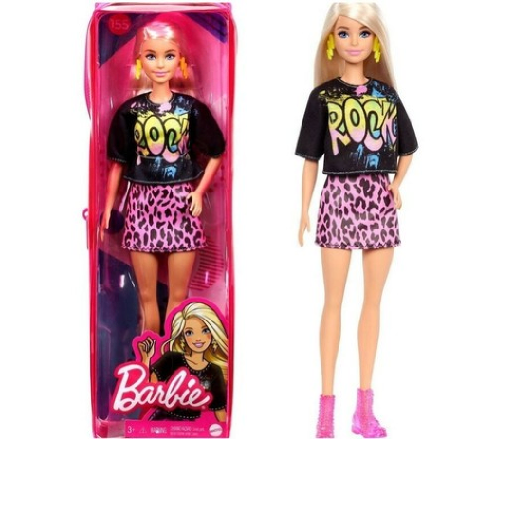 Barbie Fashion Doll in POP Graphic Tee & Leopard Skirt | GRB47