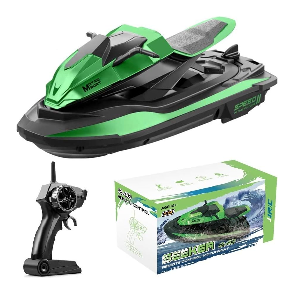 RC Speed Boat with Rider – 2.4GHz Remote Control, Green | JH-K11