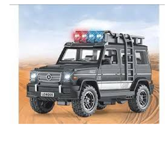 RC Police SUV Off-Road Vehicle with Lights – Die-Cast Style (Black) | 8065-1