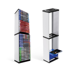 DOBE Double Game Disc Storage Stand for PS5, PS4, Xbox & Nintendo Games - Black/White