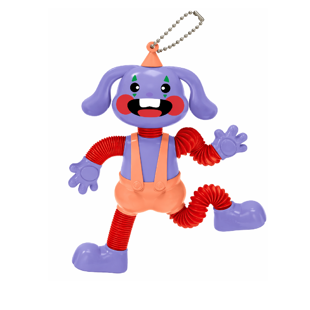 Stretchy Pop Tube Dog Keychain Toy – Purple & Orange Edition | SS-6123-1