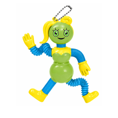 Stretchy Pop Tube Girl Keychain Toy – Green & Blue Edition | SS-6123-4