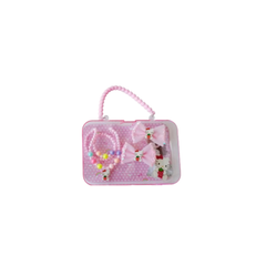 Kids Jewelry Gift Set with Storage Case – Hello Kitty Style Pink | B121F-2
