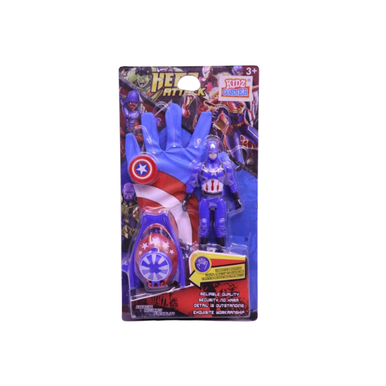 Hero Attack Superhero Glove & Action Figure Set – Captain America Style | WL11193A-G