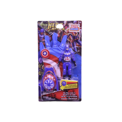 Hero Attack Superhero Glove & Action Figure Set – Captain America Style | WL11193A-G