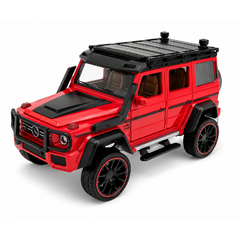 سيارة لعبة SUV فخمة - نموذج مصبوب على شكل سيارة مرسيدس-بنز الفئة-G باللون الأحمر مع أبواب قابلة للفتح | HCL-901
