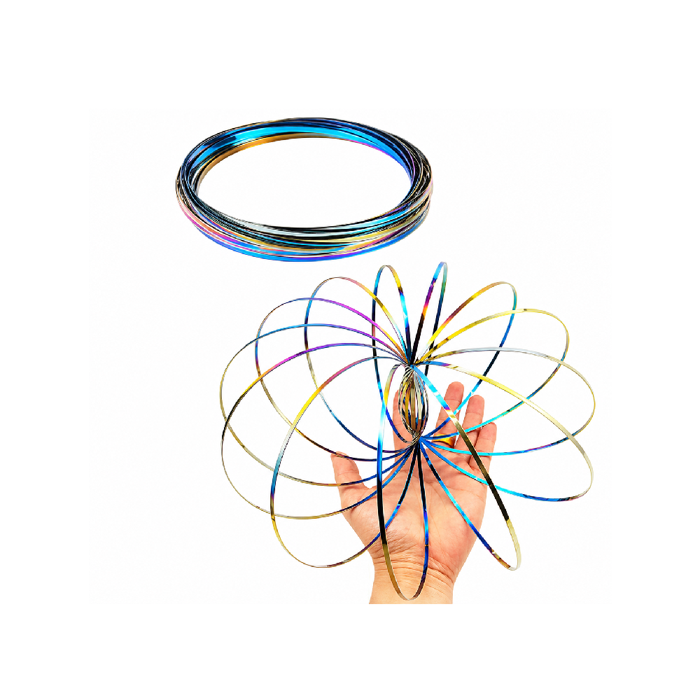 Magic Flow Ring Toy – Kinetic Finger Spring Coil (Rainbow Colors) | 304X