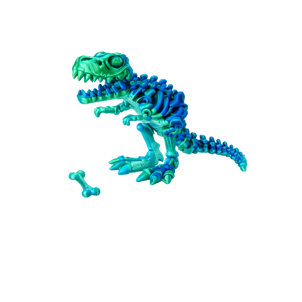 Dinosaur Skeleton Toy – Green & Blue T-Rex Flexible Puzzle Figure | D-021