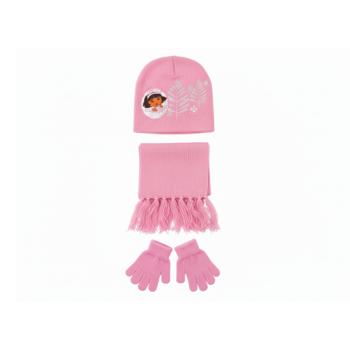 Kids’ Winter Hat, Scarf & Gloves Set with Dora Print - Fuchsia | AL1886/F