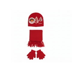 Kids’ Winter Hat, Scarf & Gloves Set with Dora Print - Red | AL1886/R