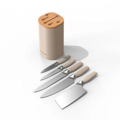 Nutricook Everyday 6-Piece Knife Set – Beige, Precision Stainless Steel Blades | NC-KB150BG