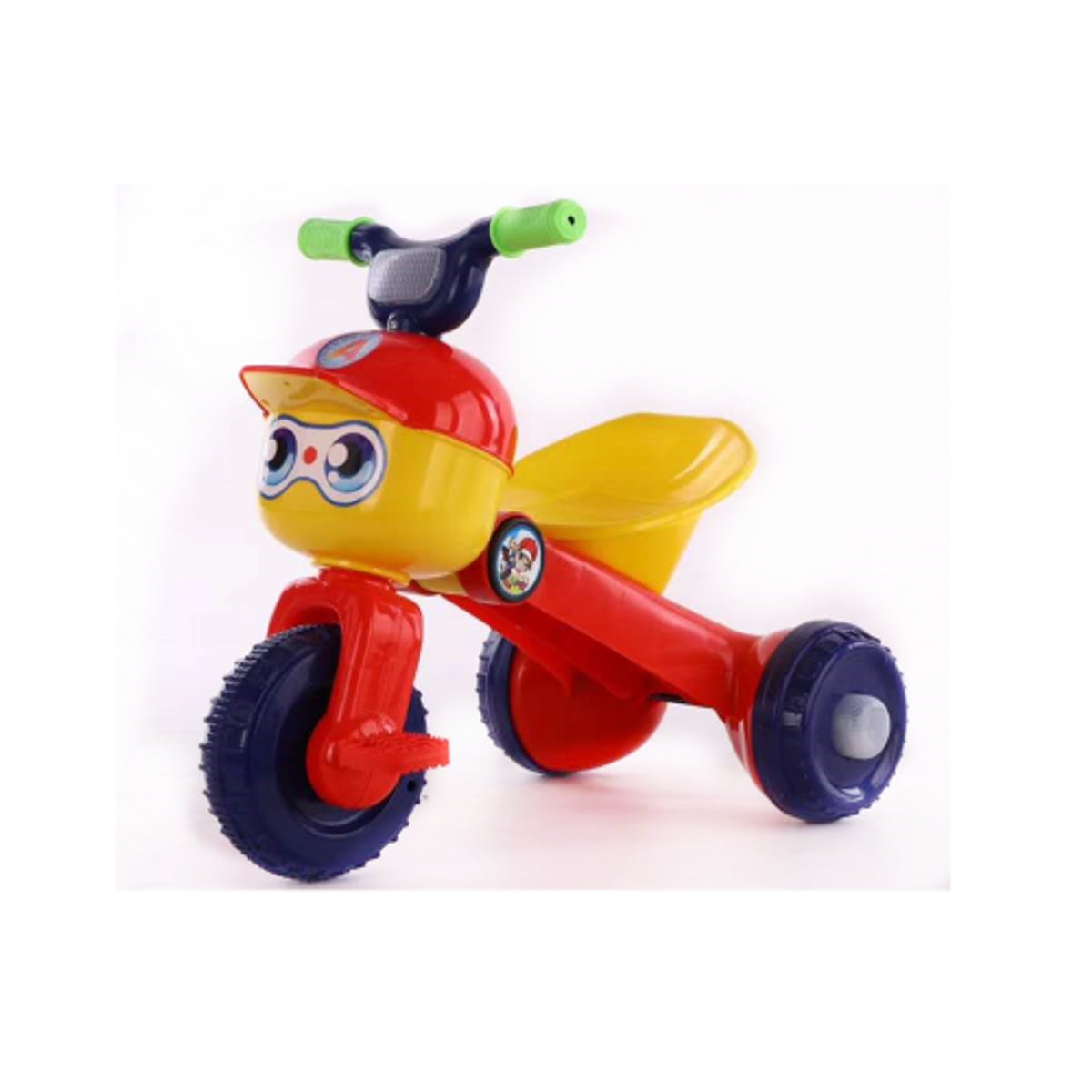 Kids Cartoon Face Tricycle with Pedals, Comfortable Seat & Rear Basket - Red | AL320/R