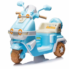 Tank Kids Electric Ride-On Scooter with Lights and Training Wheels - Blue | T800BL