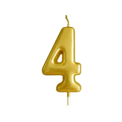 Gold Glitter Birthday Cake Candle Topper - Number Four | 349-1/G4